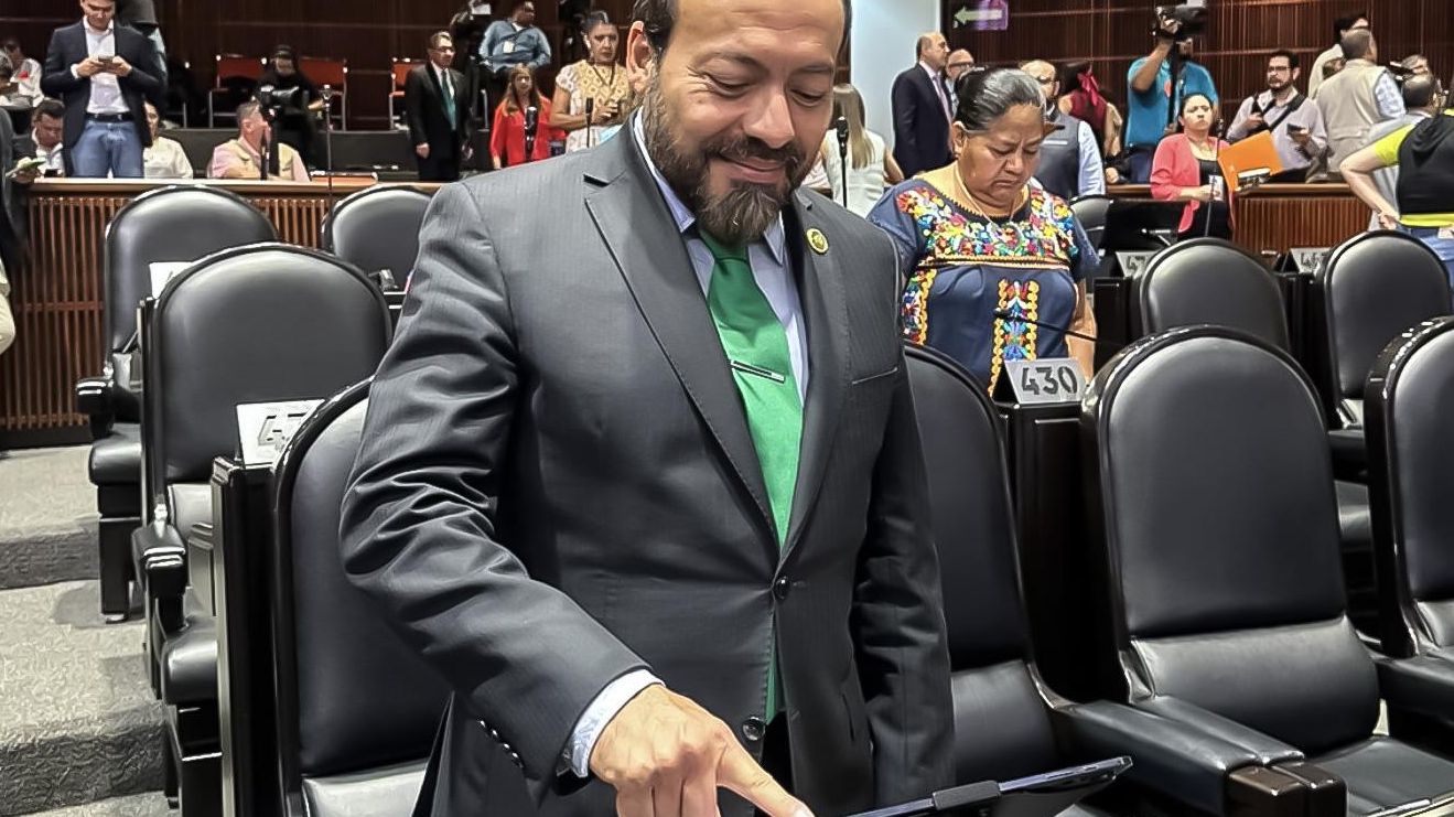 Felipe Delgado votando en el pleno de la Cámara de Diputados